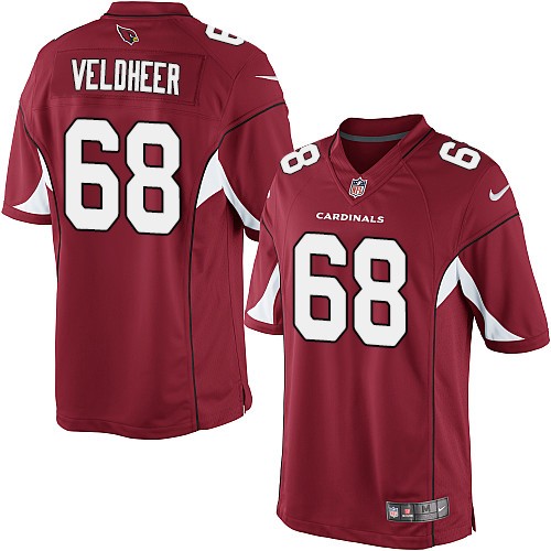 Men's Limited Jared Veldheer Nike Jersey Red Home - #68 NFL Arizona Cardinals